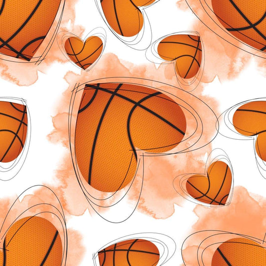 Basketball Heart UPF 50+ Sun Protection, Custom Fabric, Wonderfold/Joymor/Rainbow Baby Canopy