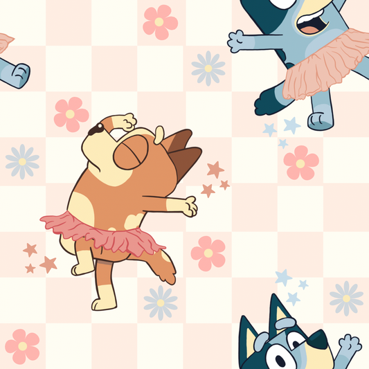 Blue Dog Ballerina UPF 50+ Sun Protection, Custom Fabric, Wonderfold/Joymor/Rainbow Baby Canopy