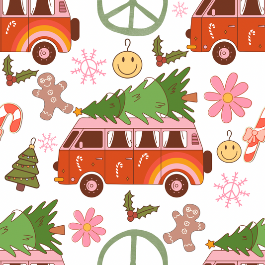 Retro Christmas UPF 50+ Sun Protection, Custom Fabric, Wonderfold/Joymor/Rainbow Baby Canopy