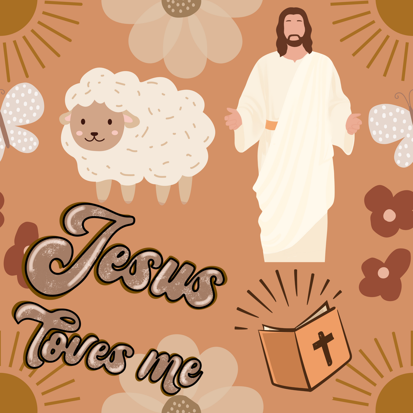 Jesus Loves Me UPF 50+ Sun Protection, Custom Fabric, Wonderfold/Joymor/Rainbow Baby Canopy
