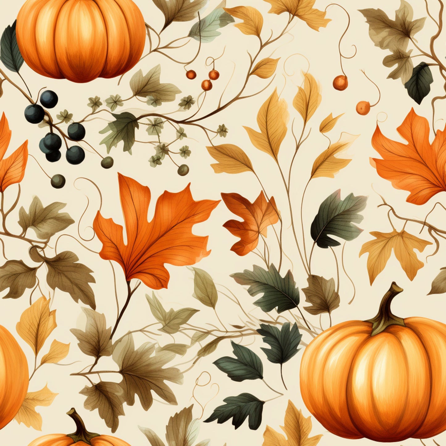 Leafy Pumpkins UPF 50+ Sun Protection, Custom Fabric, Wonderfold/Joymor/Rainbow Baby Canopy