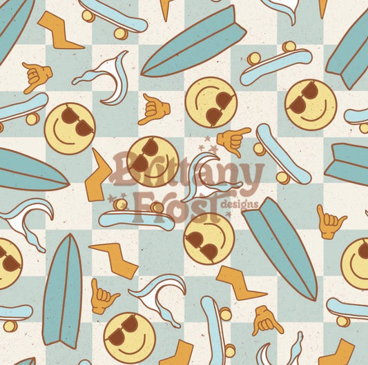 Retro Smiley Face UPF 50+ Sun Protection, Custom Fabric, Wonderfold/Joymor/Rainbow Baby Canopy