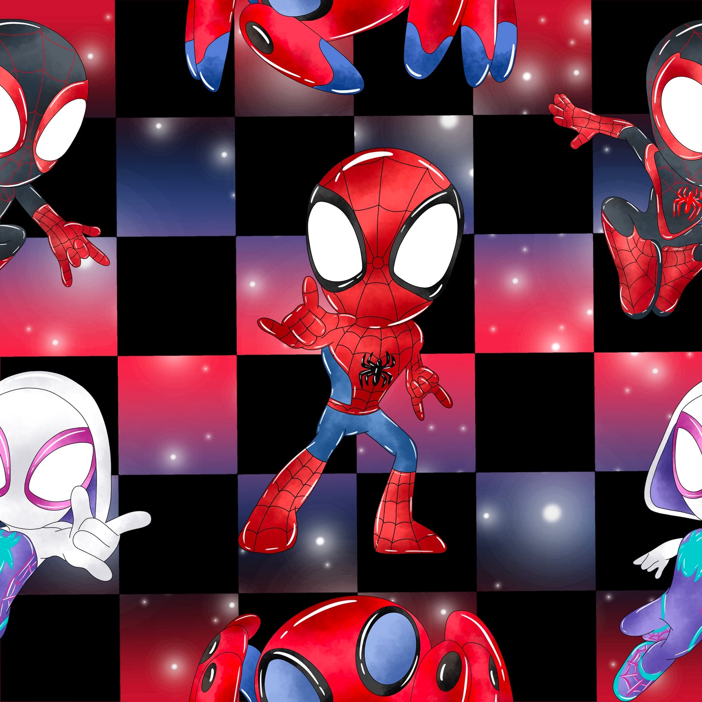 Checker Superhero UPF 50+ Sun Protection, Custom Fabric, Wonderfold/Joymor/Rainbow Baby Canopy