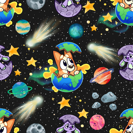 Baby Blue Dog UPF 50+ Sun Protection, Custom Fabric, Wonderfold/Joymor/Rainbow Baby Canopy