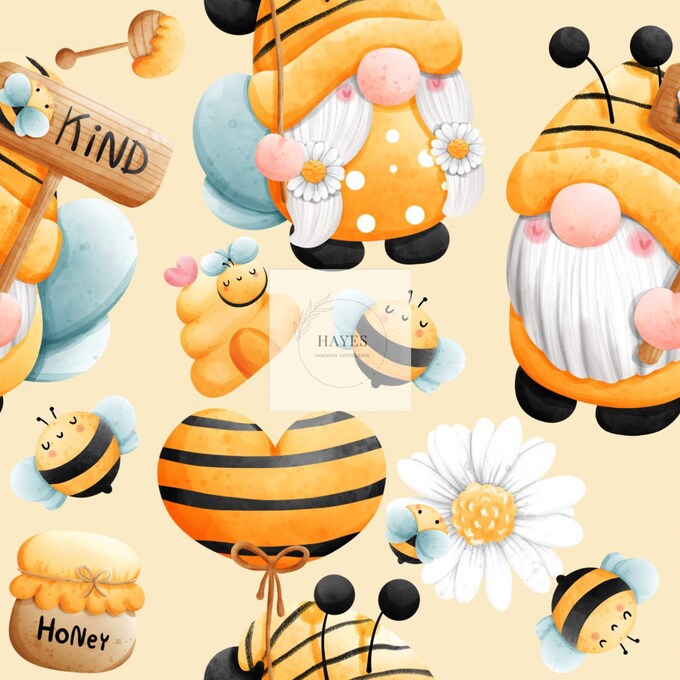 Gnome and Bee UPF 50+ Sun Protection, Custom Fabric, Wonderfold/Joymor/Rainbow Baby Canopy