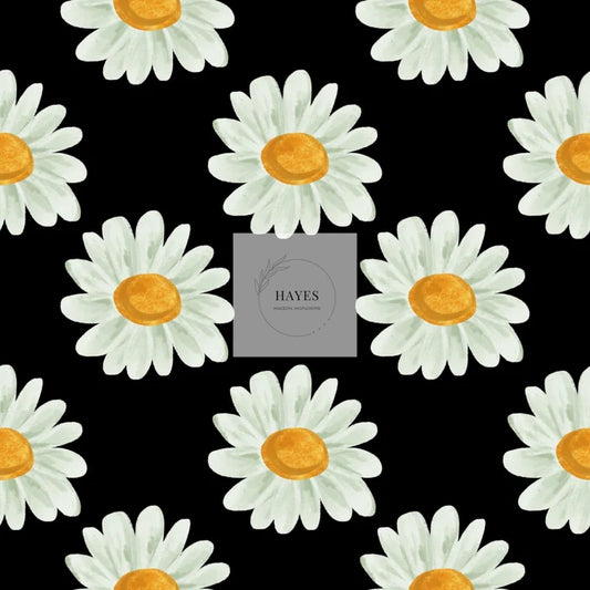 Daisy on Black UPF 50+ Sun Protection, Custom Fabric, Wonderfold/Joymor/Rainbow Baby Canopy