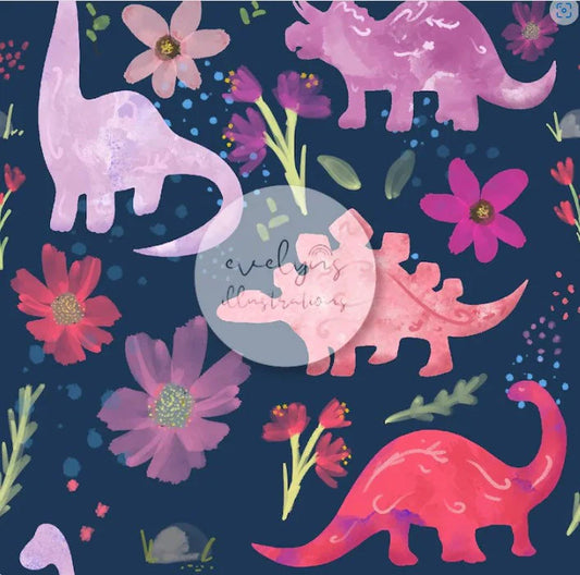 Pink Dinosaurs UPF 50+ Sun Protection, Custom Fabric, Wonderfold/Joymor/Rainbow Baby Canopy