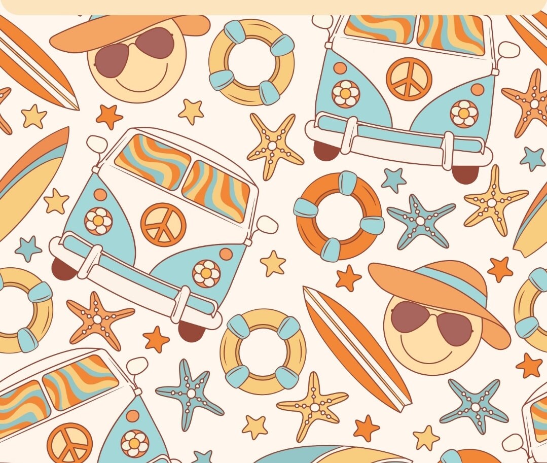 Retro VW Beach UPF 50+ Sun Protection, Custom Fabric, Wonderfold/Joymor/Rainbow Baby Canopy