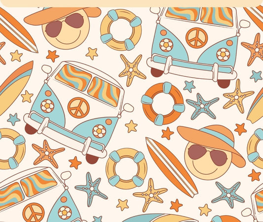 Retro VW Beach UPF 50+ Sun Protection, Custom Fabric, Wonderfold/Joymor/Rainbow Baby Canopy