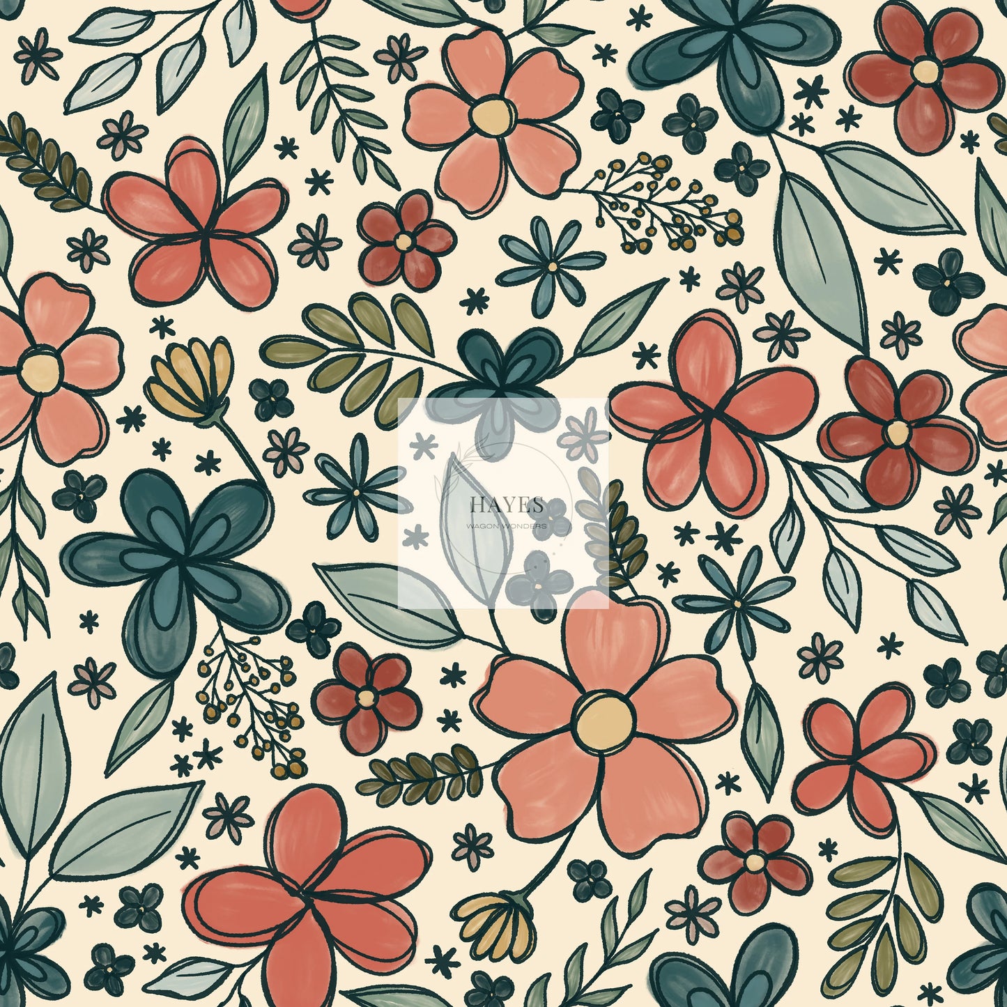 Sketchy Floral UPF 50+ Sun Protection, Custom Fabric, Wonderfold/Joymor/Rainbow Baby Canopy