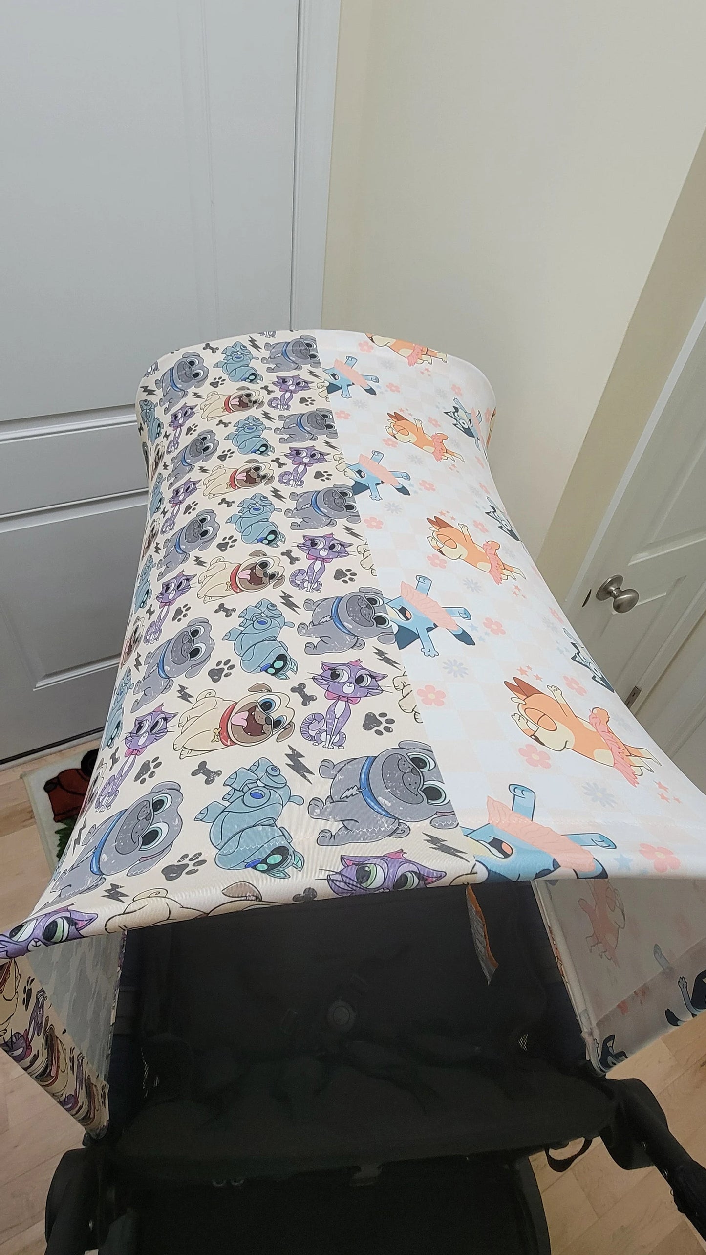 Half and Half Full UPF 50+ Sun Protection, Custom Fabric, Wonderfold/Joymor/Rainbow Baby Canopy