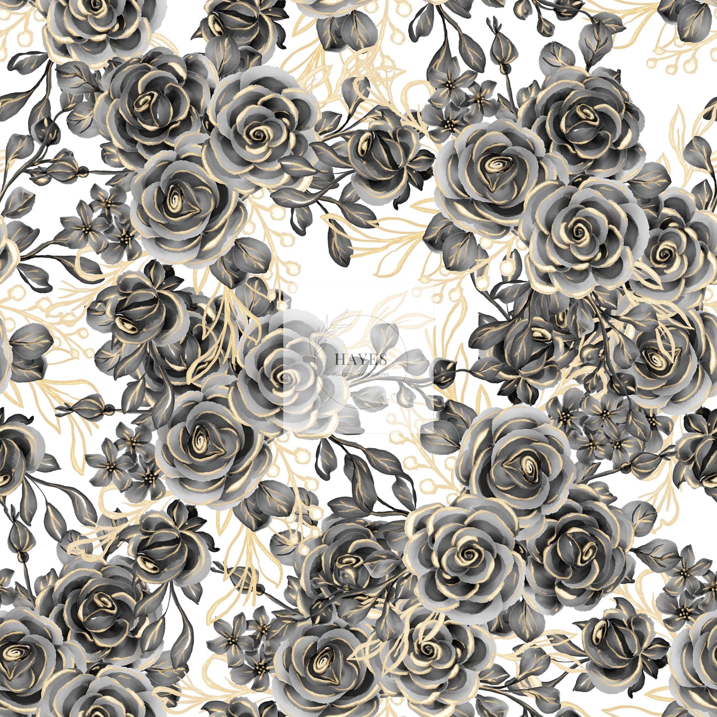 Grey and Gold Floral UPF 50+ Sun Protection, Custom Fabric, Wonderfold/Joymor/Rainbow Baby Canopy