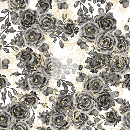 Grey and Gold Floral UPF 50+ Sun Protection, Custom Fabric, Wonderfold/Joymor/Rainbow Baby Canopy