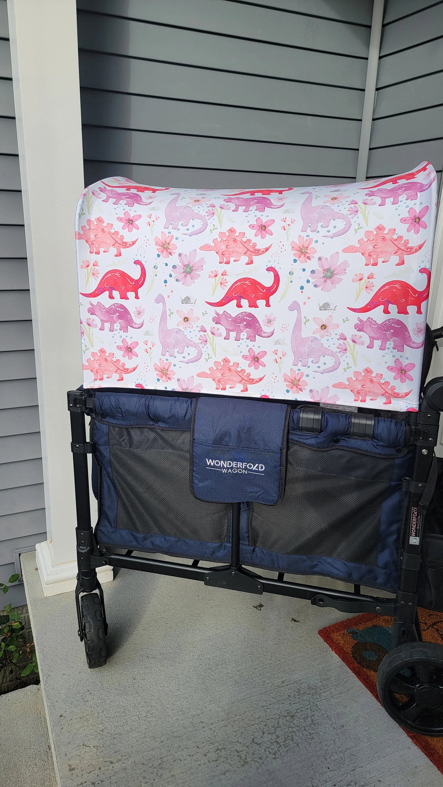 Girly Dinosaurs UPF 50+ Sun Protection, Custom Fabric, Wonderfold/Joymor/Rainbow Baby Canopy