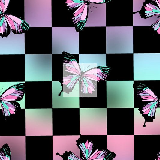 Checkered Butterfly UPF 50+ Sun Protection, Custom Fabric, Wonderfold/Joymor/Rainbow Baby Canopy