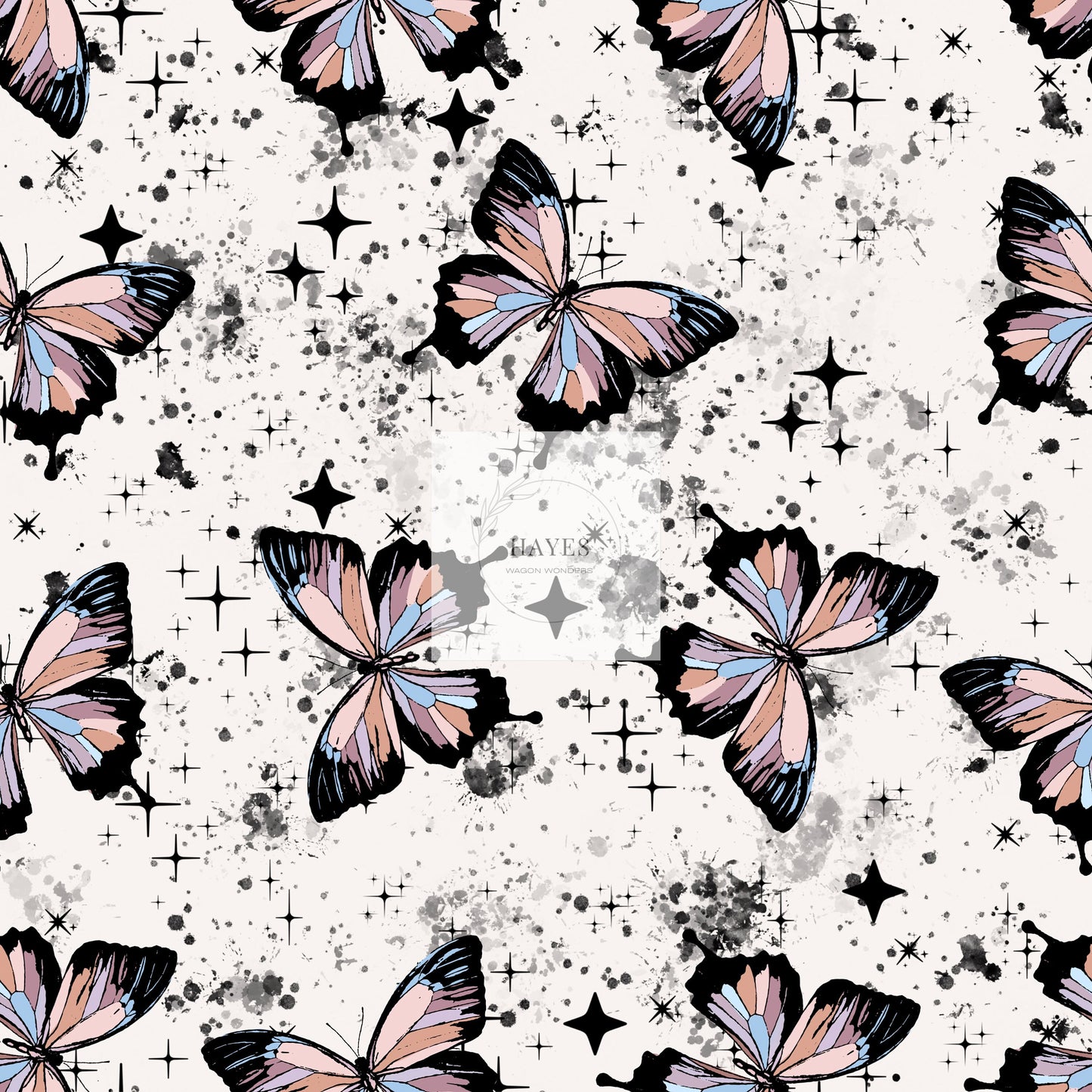 Splatter Butterfly UPF 50+ Sun Protection, Custom Fabric, Wonderfold/Joymor/Rainbow Baby Canopy