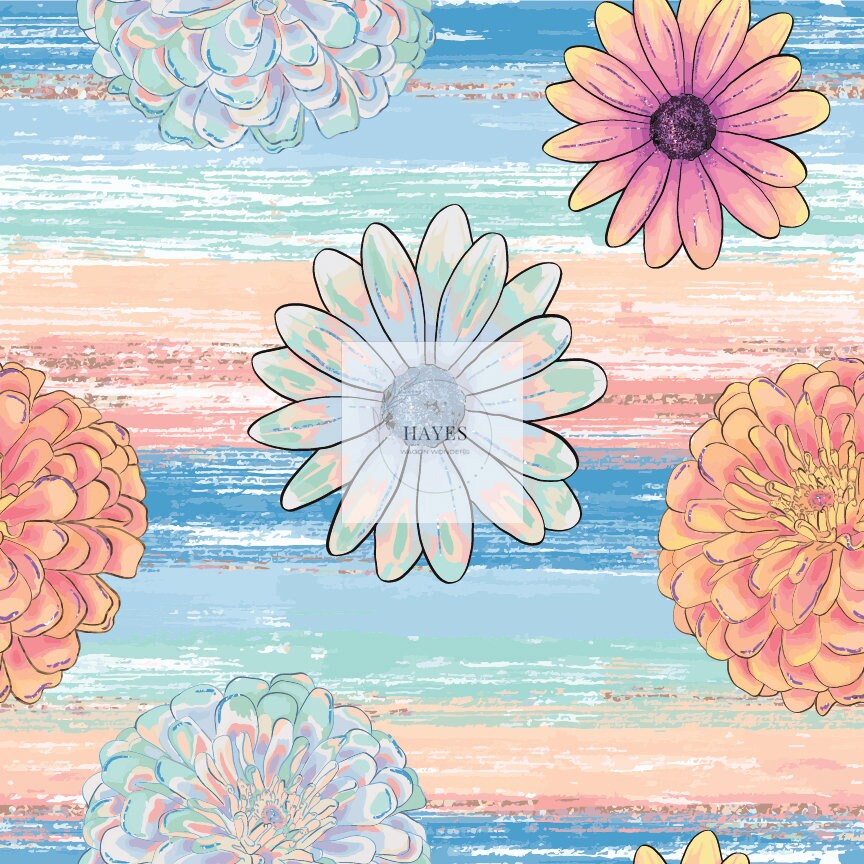 Brushstroke Flowers Smiley UPF 50+ Sun Protection, Custom Fabric, Wonderfold/Joymor/Rainbow Baby Canopy