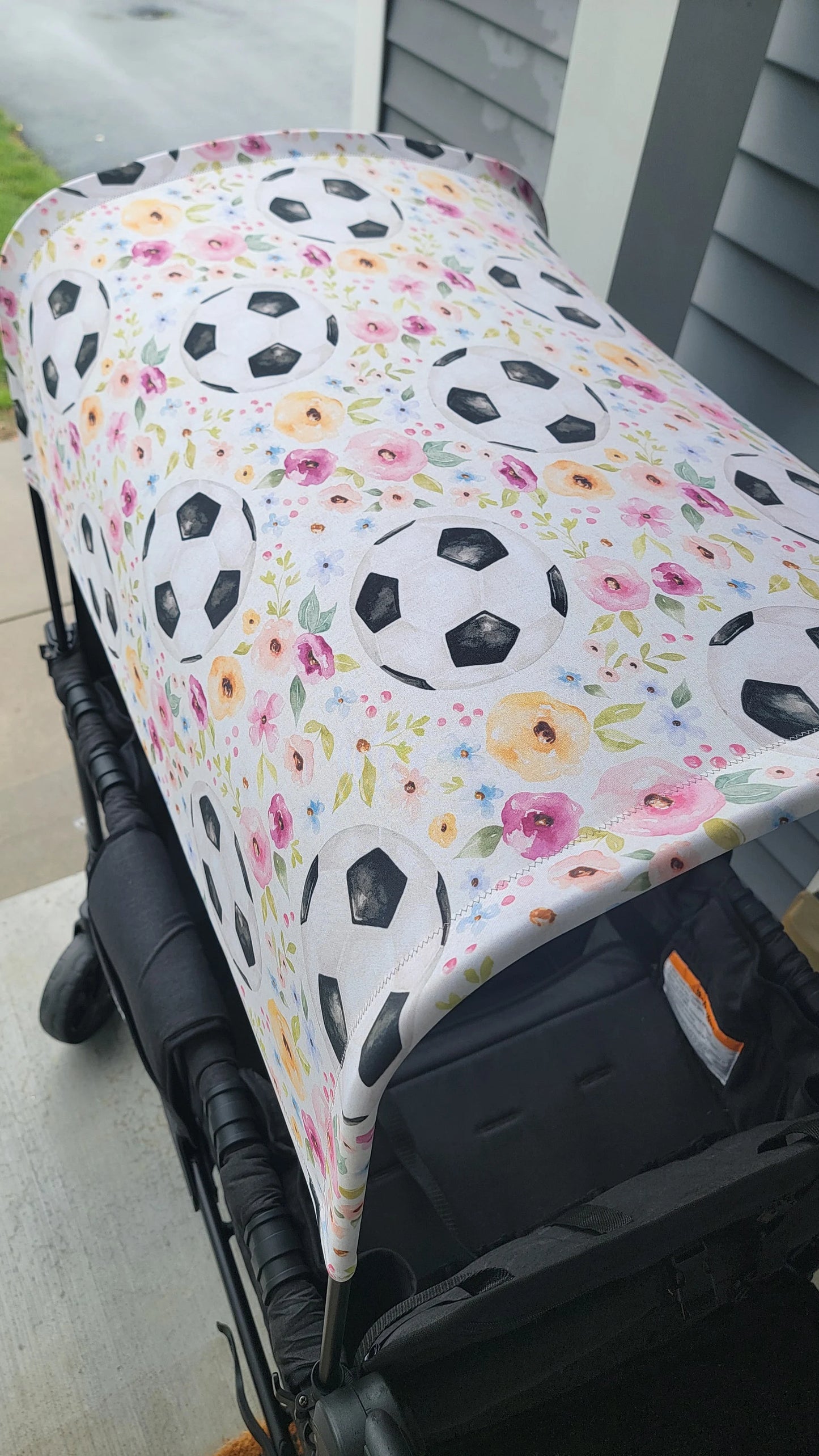 Floral Soccer UPF 50+ Sun Protection, Custom Fabric, Wonderfold/Joymor/Rainbow Baby Canopy