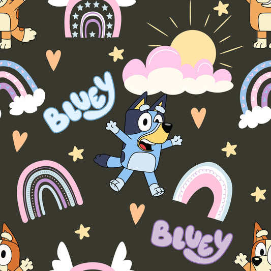 Pastel Blue Dog UPF 50+ Sun Protection, Custom Fabric, Wonderfold/Joymor/Rainbow Baby Canopy