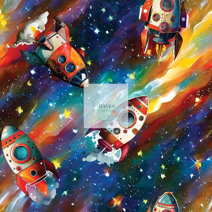 Rocketship UPF 50+ Sun Protection, Custom Fabric, Wonderfold/Joymor/Rainbow Baby Canopy