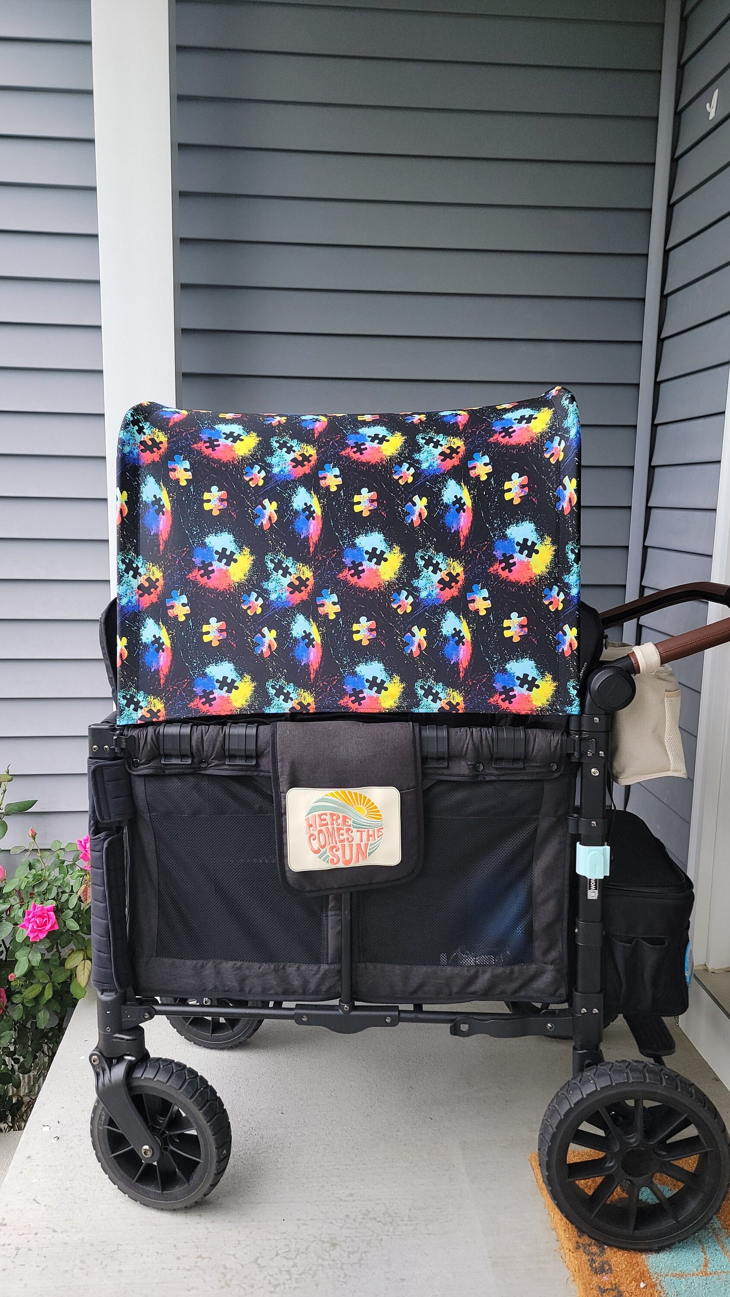 Autism Splatter UPF 50+ Sun Protection, Custom Fabric, Wonderfold/Joymor/Rainbow Baby Canopy