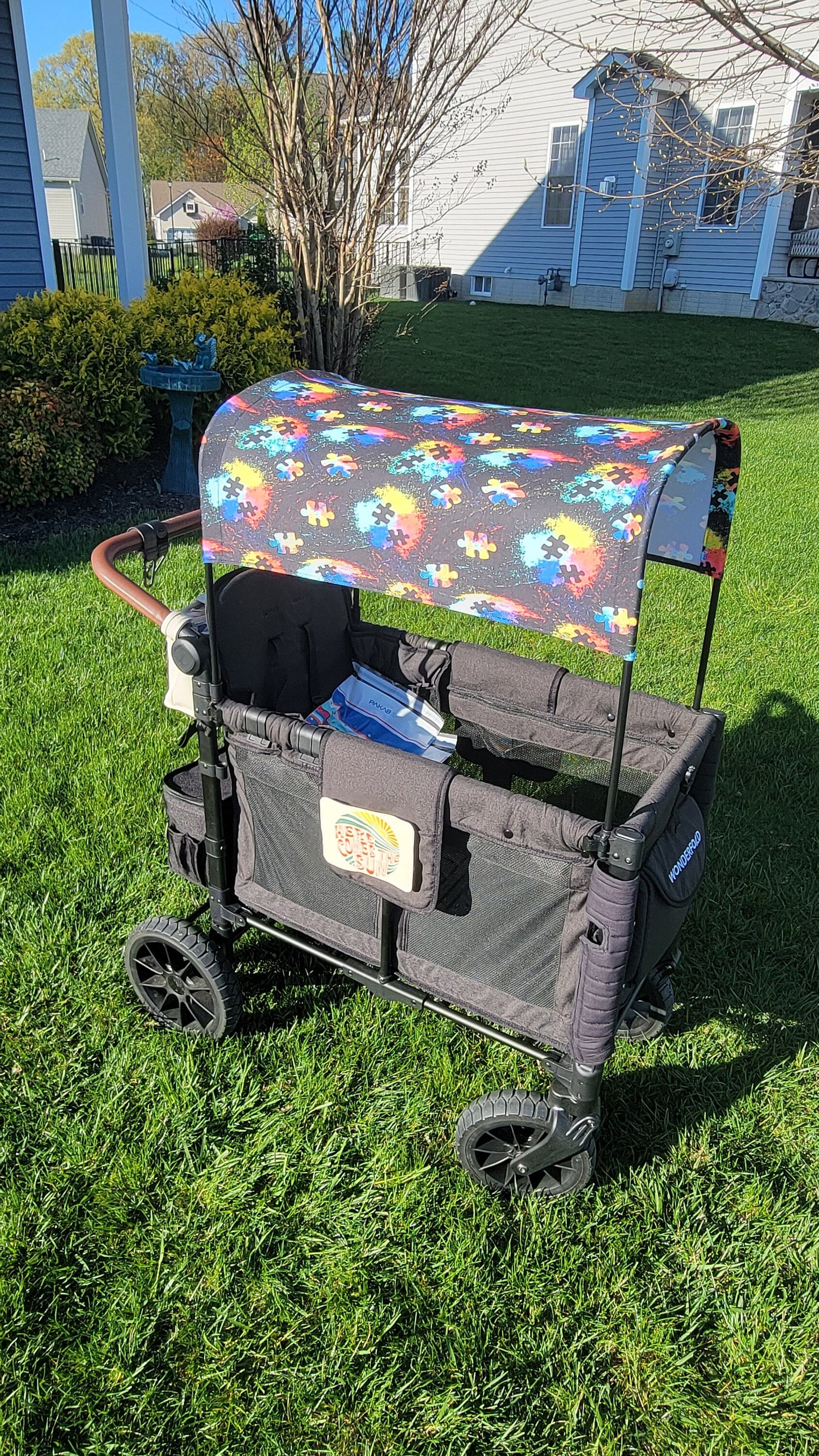 Autism Splatter UPF 50+ Sun Protection, Custom Fabric, Wonderfold/Joymor/Rainbow Baby Canopy