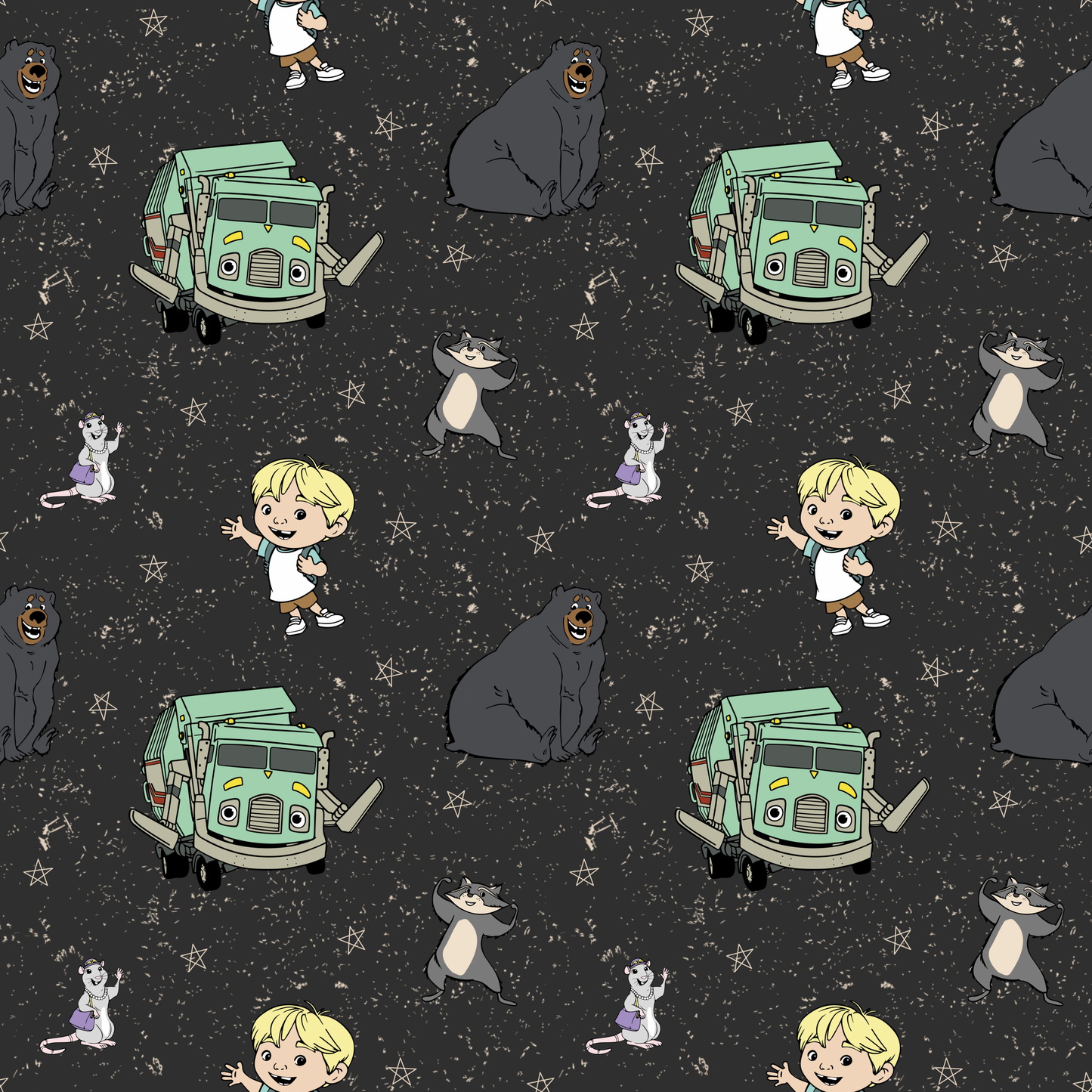 Garbage Truck UPF 50+ Sun Protection, Custom Fabric, Wonderfold/Joymor/Rainbow Baby Canopy