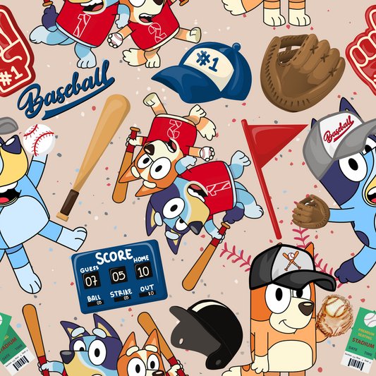 Blue Dog Baseball UPF 50+ Sun Protection, Custom Fabric, Wonderfold/Joymor/Rainbow Baby Canopy