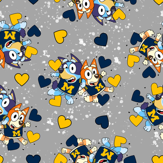 Blue Dog Football Team UPF 50+ Sun Protection, Custom Fabric, Wonderfold/Joymor/Rainbow Baby Canopy