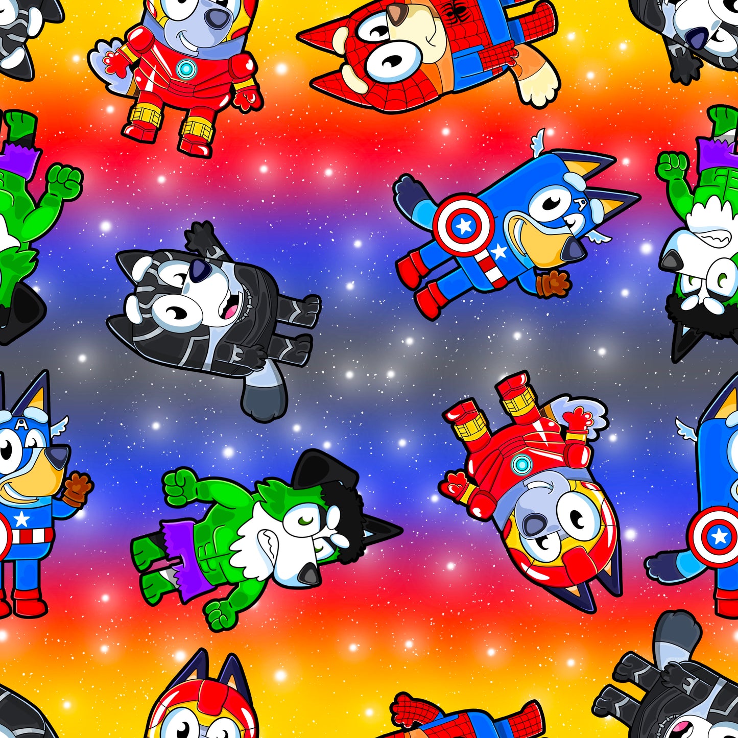 Blue Dog Heroes UPF 50+ Sun Protection, Custom Fabric, Wonderfold/Joymor/Rainbow Baby Canopy