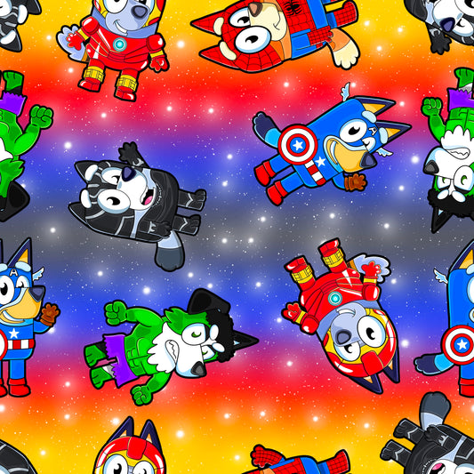 Blue Dog Heroes UPF 50+ Sun Protection, Custom Fabric, Wonderfold/Joymor/Rainbow Baby Canopy