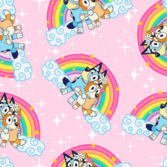 Blue Dog Sparkle UPF 50+ Sun Protection, Custom Fabric, Wonderfold/Joymor/Rainbow Baby Canopy