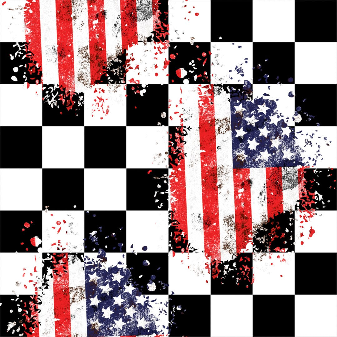 Checker American Flag UPF 50+ Sun Protection, Custom Fabric, Wonderfold/Joymor/Rainbow Baby Canopy