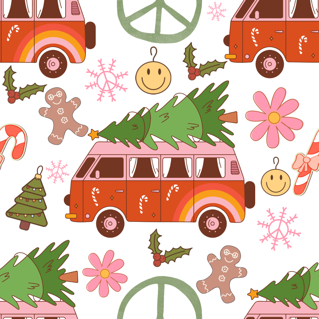 Retro Christmas UPF 50+ Sun Protection, Custom Fabric, Wonderfold/Joymor/Rainbow Baby Canopy