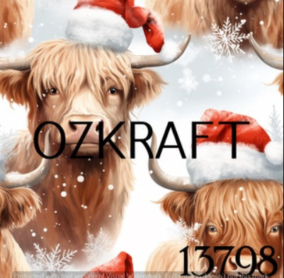 Highland Cow Santa Hats UPF 50+ Sun Protection, Custom Fabric, Wonderfold/Joymor/Rainbow Baby Canopy