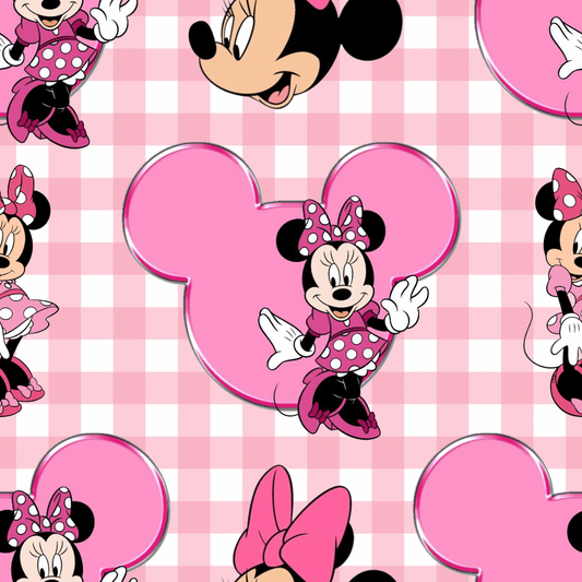 Pink Mouse Plaid Floral UPF 50+ Sun Protection, Custom Fabric, Wonderfold/Joymor/Rainbow Baby Canopy