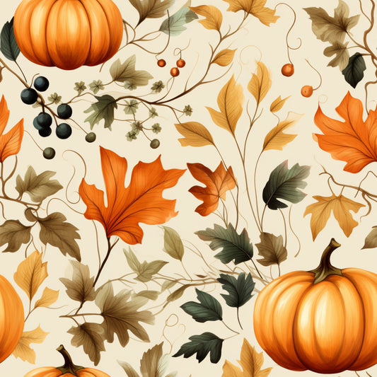 Leafy Pumpkins UPF 50+ Sun Protection, Custom Fabric, Wonderfold/Joymor/Rainbow Baby Canopy