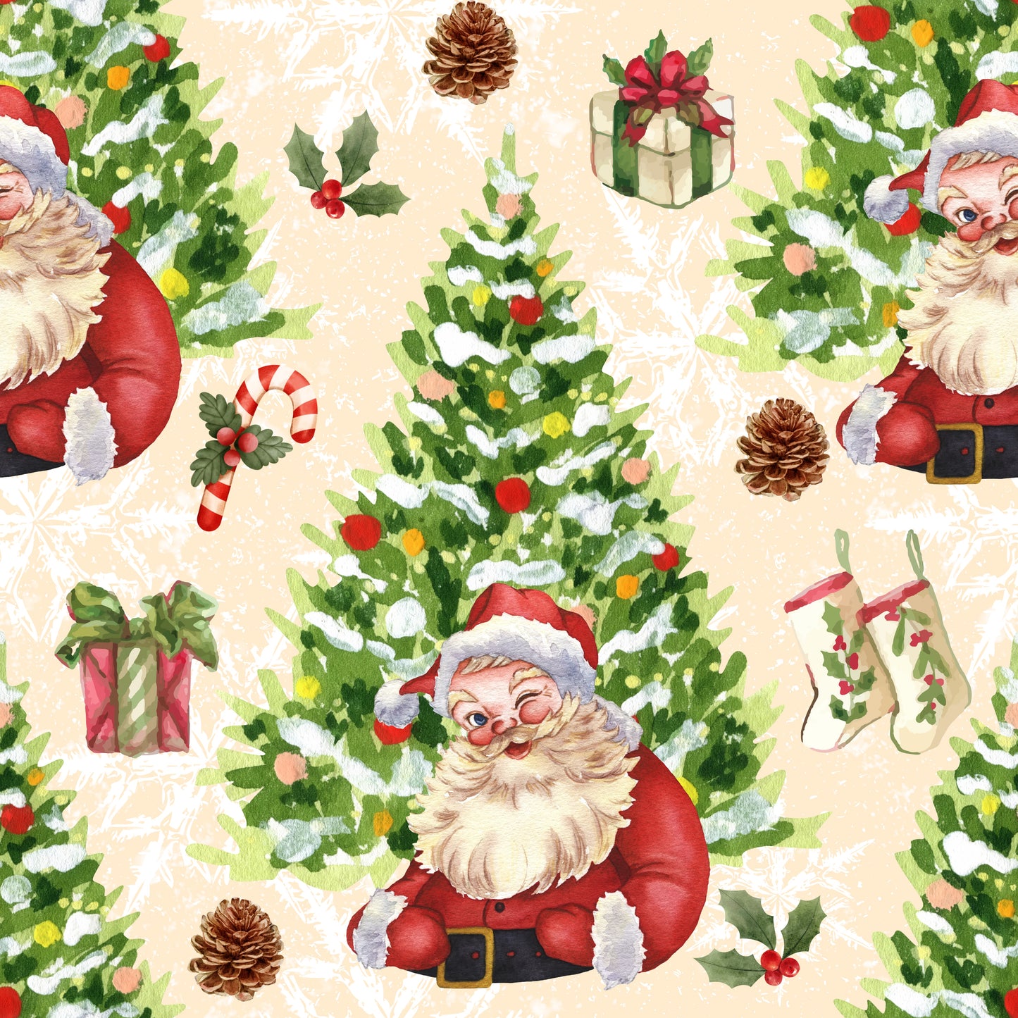 Santa with Christmas Tree UPF 50+ Sun Protection, Custom Fabric, Wonderfold/Joymor/Rainbow Baby Canopy