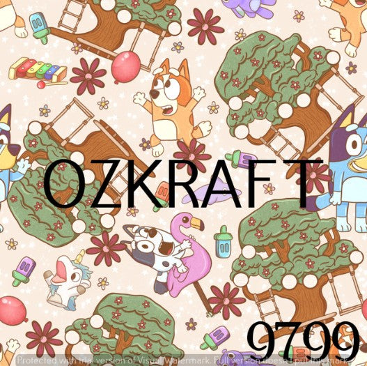 Blue Dog and Friends UPF 50+ Sun Protection, Custom Fabric, Wonderfold/Joymor/Rainbow Baby Canopy