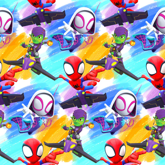 Super Spider and Friends UPF 50+ Sun Protection, Custom Fabric, Wonderfold/Joymor/Rainbow Baby Canopy