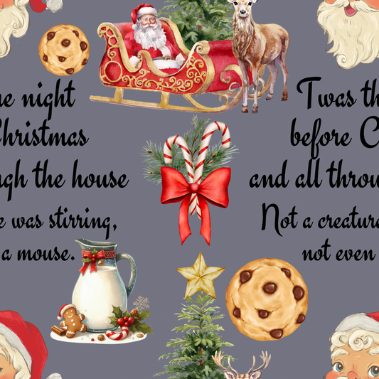 Night Before Christmas UPF 50+ Sun Protection, Custom Fabric, Wonderfold/Joymor/Rainbow Baby Canopy