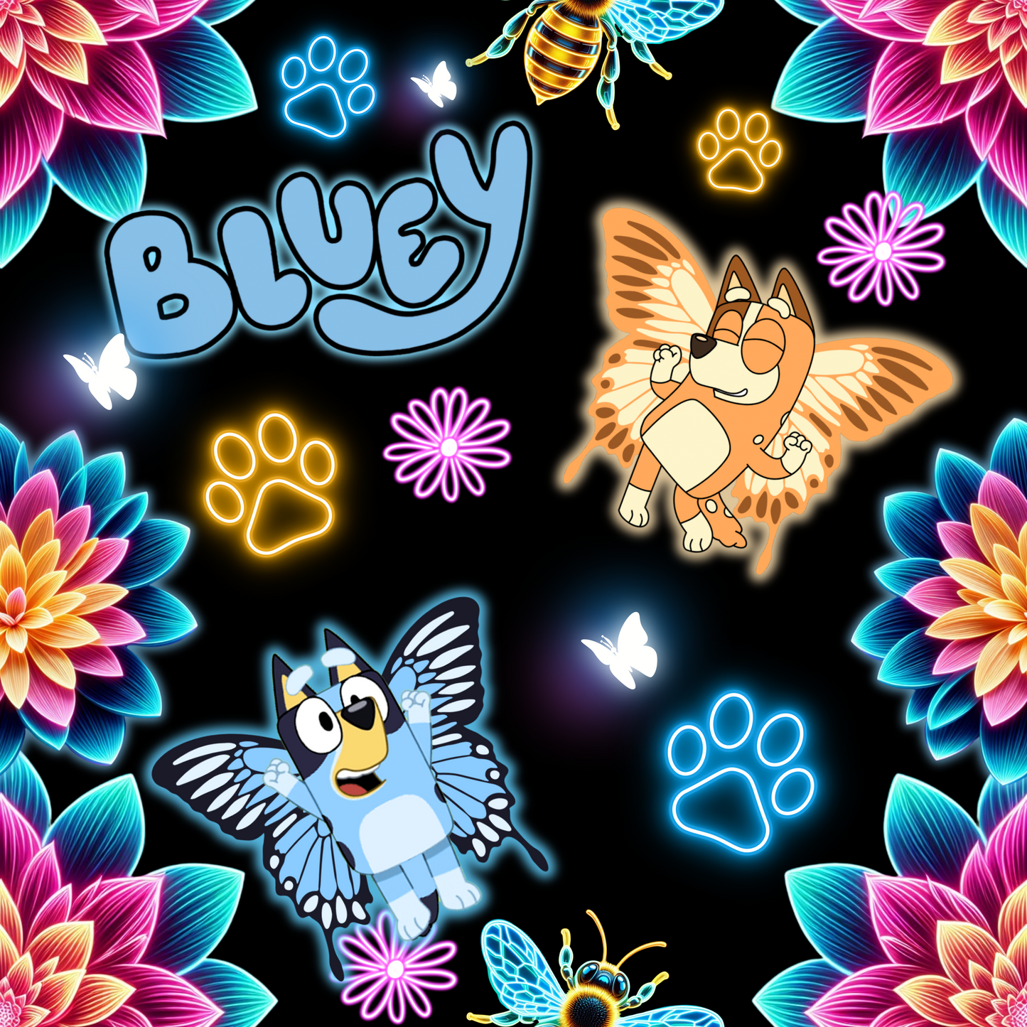 Butterfly Blue Dog UPF 50+ Sun Protection, Custom Fabric, Wonderfold/Joymor/Rainbow Baby Canopy