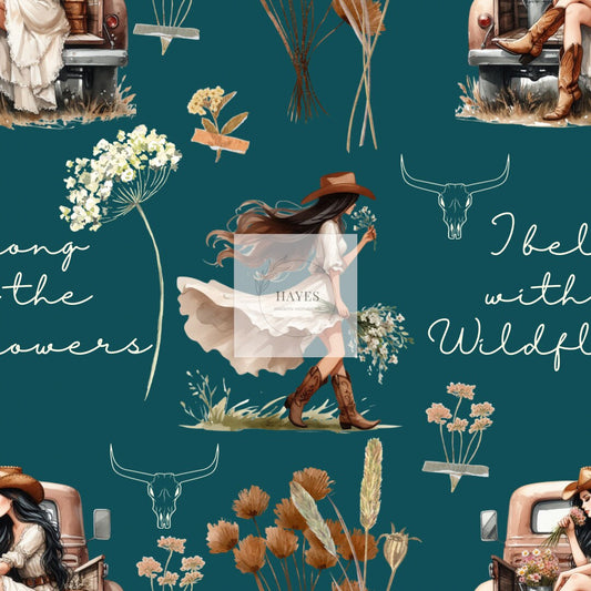 Belong With the Wildflowers UPF 50+ Sun Protection, Custom Fabric, Wonderfold/Joymor/Rainbow Baby Canopy