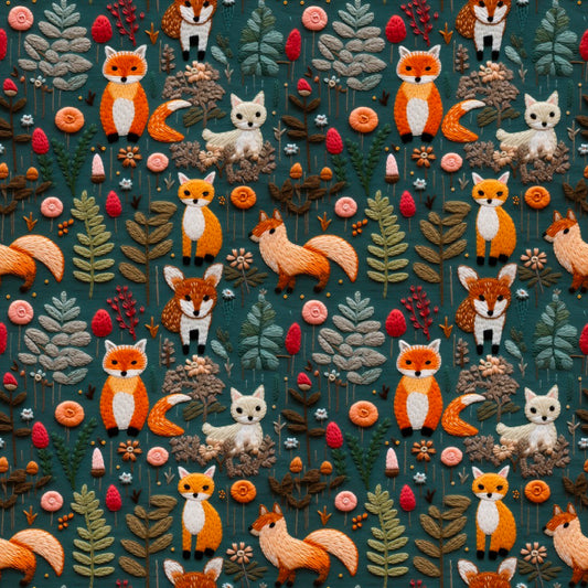 Woodland Embroidered UPF 50+ Sun Protection, Custom Fabric, Wonderfold/Joymor/Rainbow Baby Canopy (Copy)