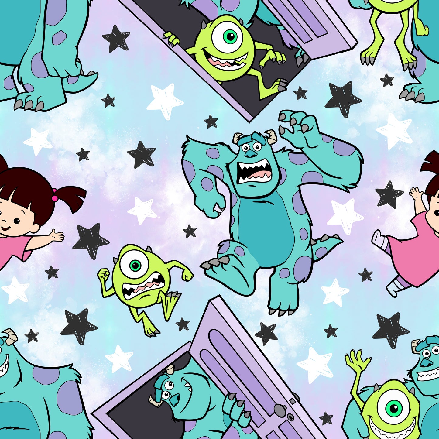 Monsters UPF 50+ Sun Protection, Custom Fabric, Wonderfold/Joymor/Rainbow Baby Canopy