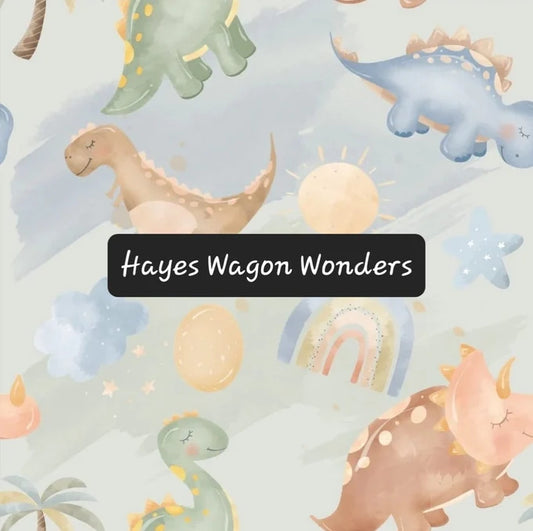 Watercolor Dino UPF 50+ Sun Protection, Custom Fabric, Wonderfold/Joymor/Rainbow Baby Canopy