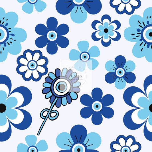 Blue Flower UPF 50+ Sun Protection, Custom Fabric, Wonderfold/Joymor/Rainbow Baby Canopy