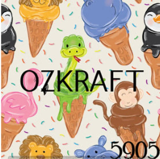 Zoo Ice Cream Cones UPF 50+ Sun Protection, Custom Fabric, Wonderfold/Joymor/Rainbow Baby Canopy