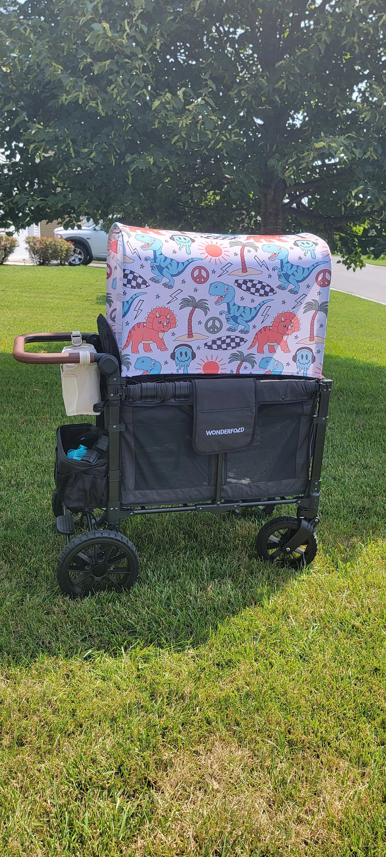 Peace Dinosaurs UPF 50+ Sun Protection, Custom Fabric, Wonderfold/Joymor/Rainbow Baby Canopy