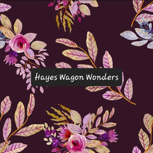 Purple Flowers UPF 50+ Sun Protection, Custom Fabric, Wonderfold/Joymor/Rainbow Baby Canopy